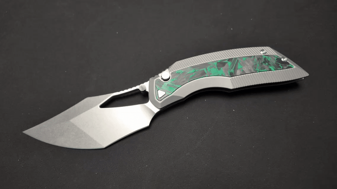 Artisan Cutlery The GloWing | Gray Ti with GITD Carbon Fiber - Product view 6