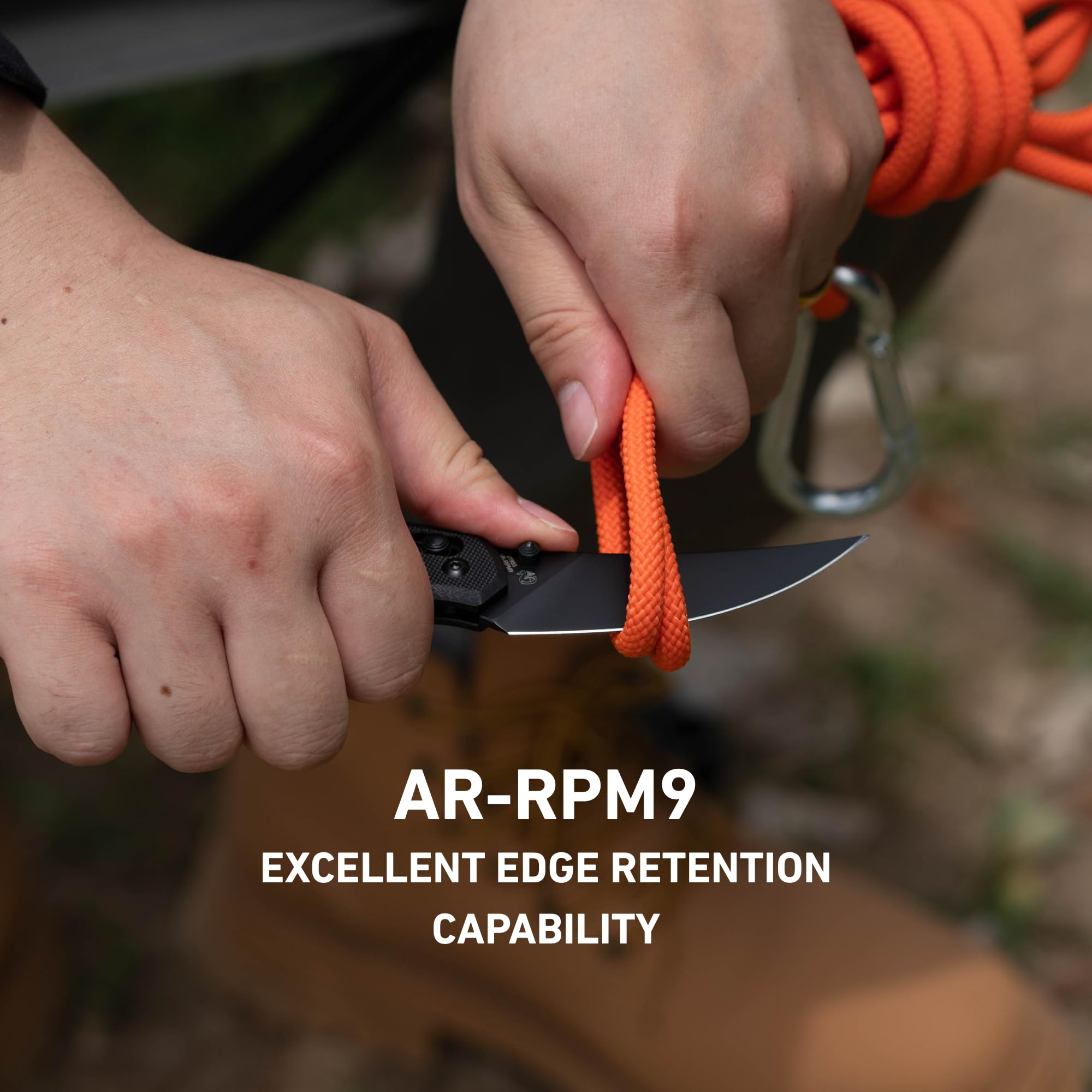 CJRB Nanner J1955 AR-RPM9 Steel Blade G10 Handle Folding Knives, Black