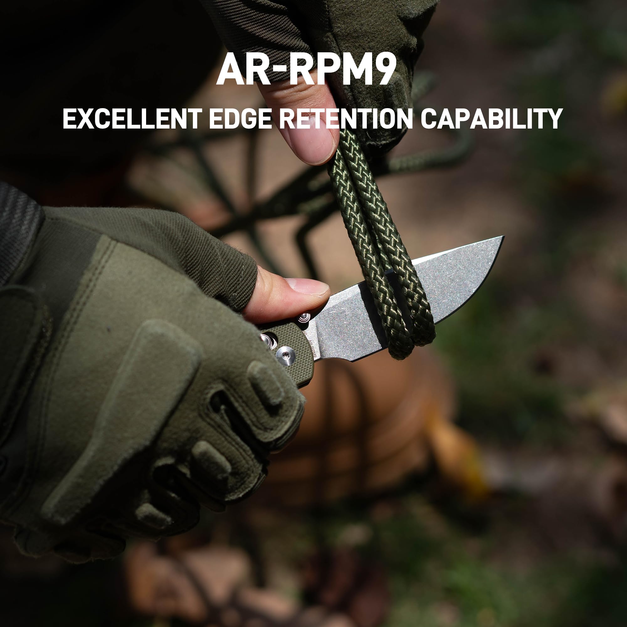 CJRB Bolt J1960 AR-RPM9 Steel Blade G10 Handle Folding Knives, Green