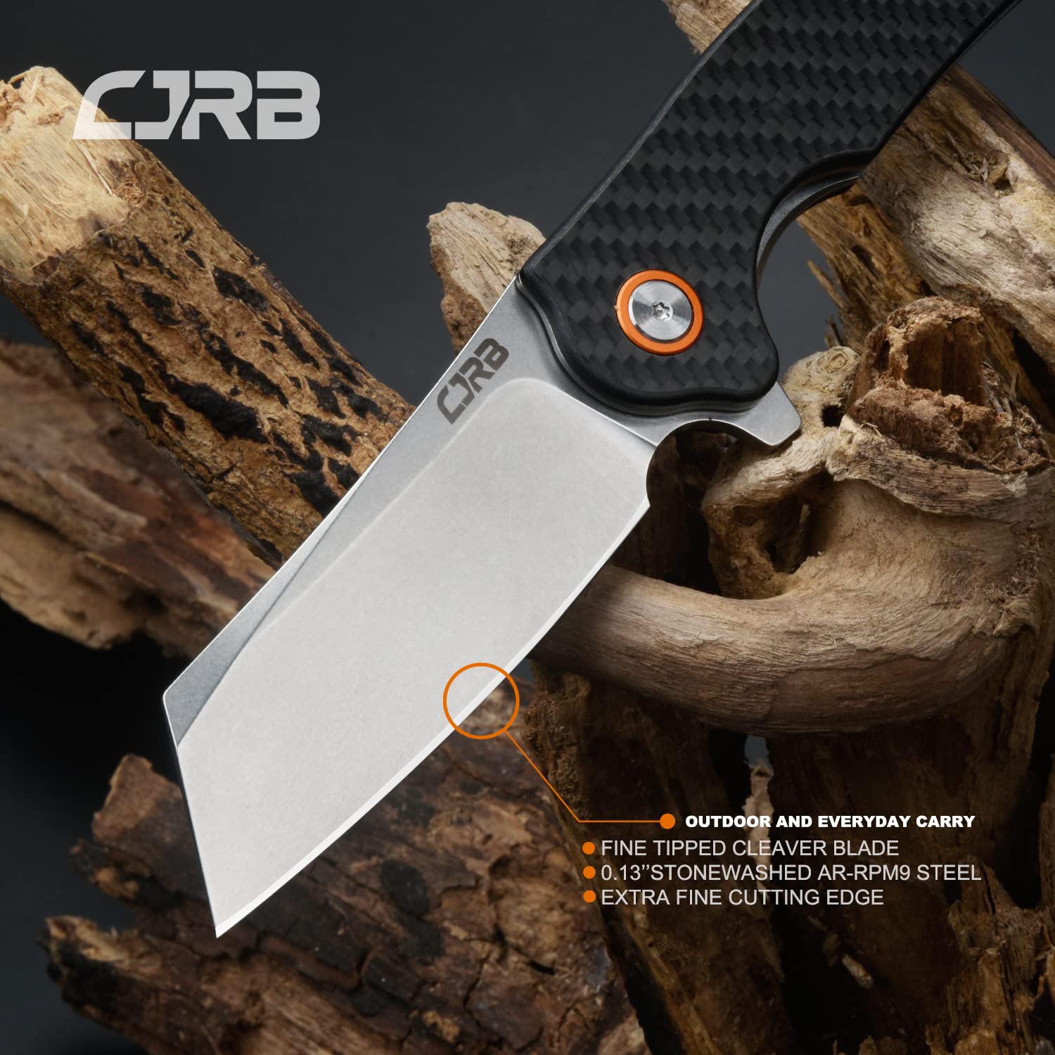 CJRB Crag J1904 D2/AR-RPM9 Blade Carbon Fiber Handle Folding Knives