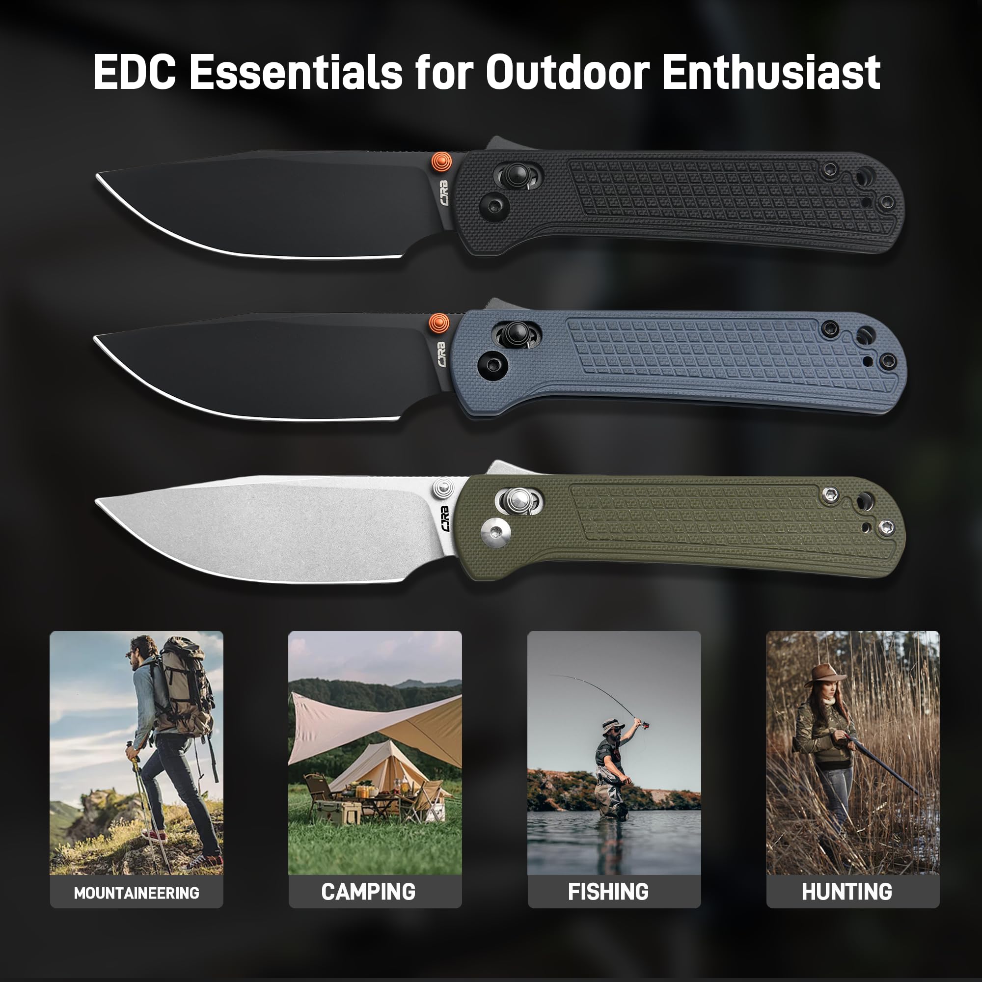 CJRB Bolt J1960 AR-RPM9 Steel Blade G10 Handle Folding Knives