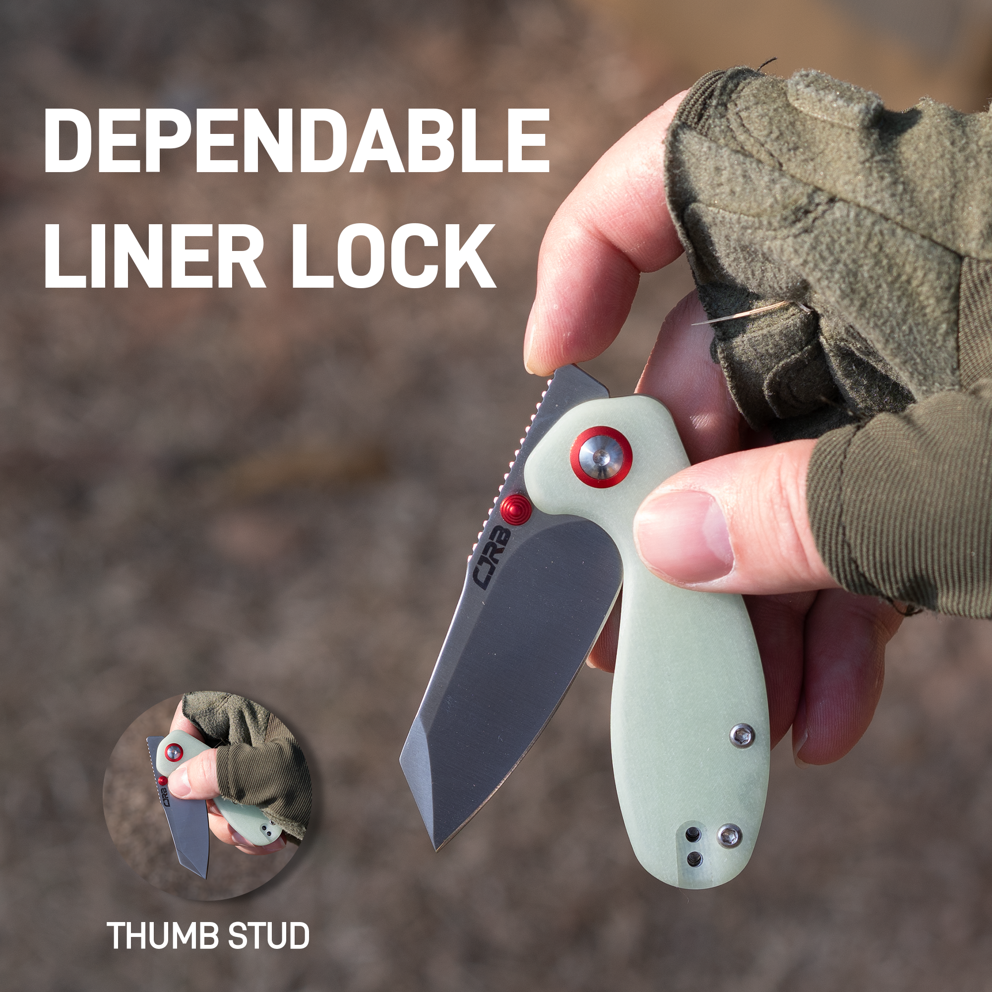 CJRB Maileah Front Flipper & Liner Lock G10(Glow In the Dark) Handle (2.39'' Sand Polish AR-RPM9 Blade) J1918-GD