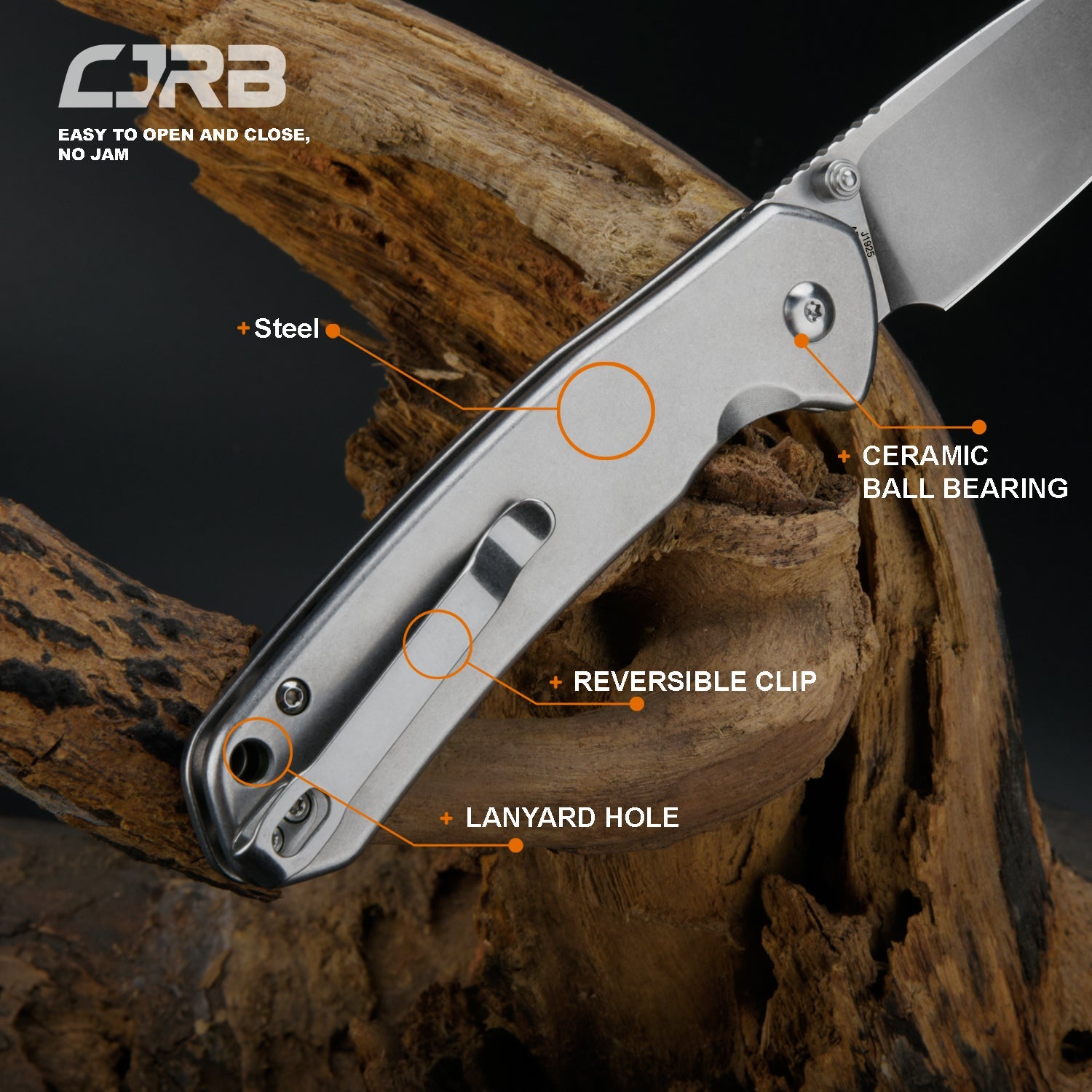 CJRB Pyrite J1925 AR-RPM9 Steel Blade Steel Handle Folding Knives