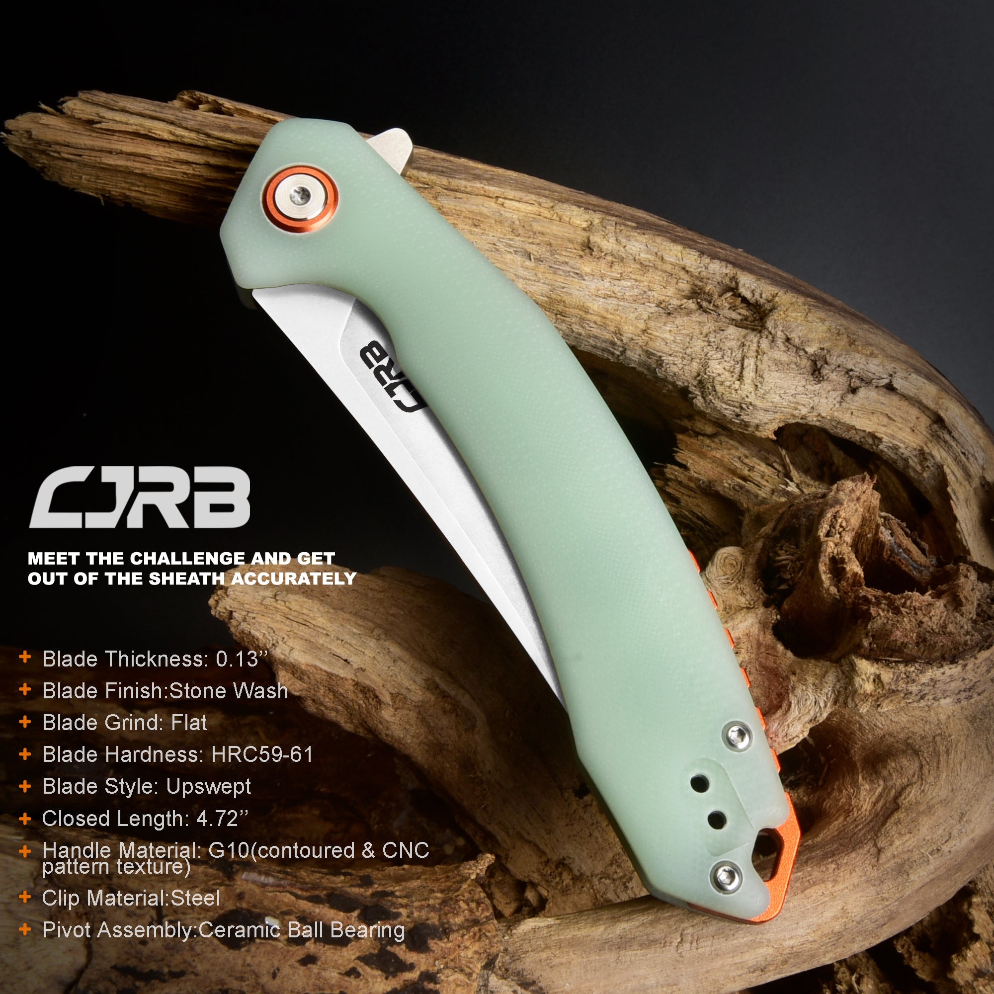 Cjrb Gobi J1906 D2/AR-RPM9 Blade G10(Contoured & Cnc Pattern Texture) Handle Folding Knives