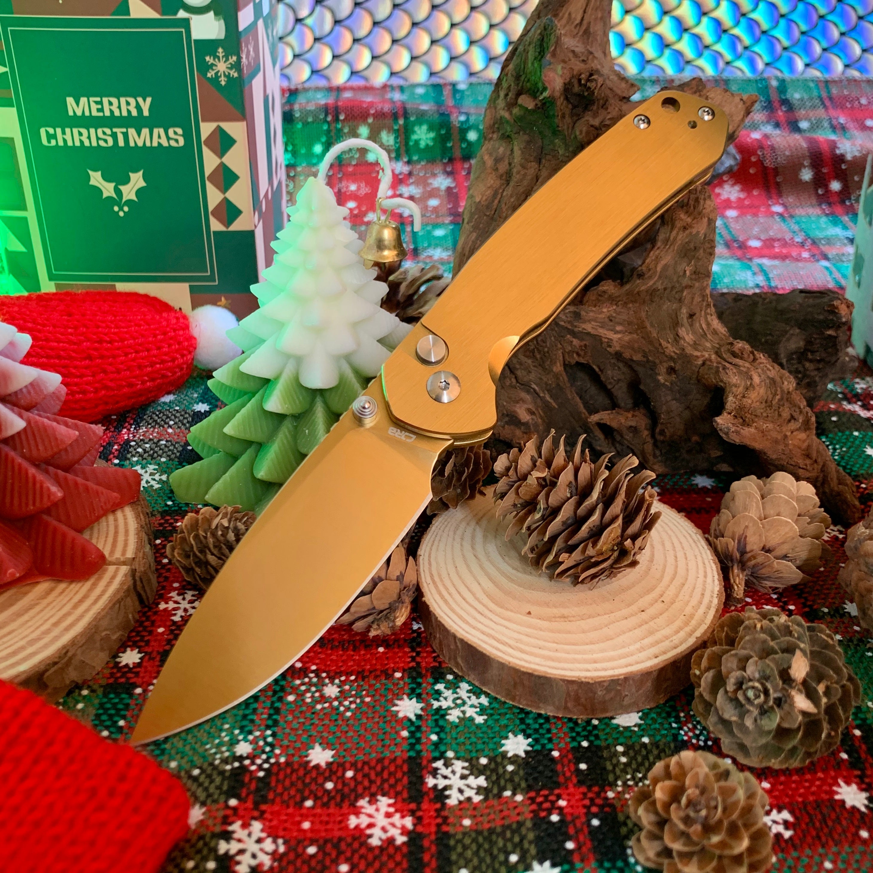 CJRB Pyrite J1925 AR-RPM9 Steel Blade Steel Handle Folding Knives Blue