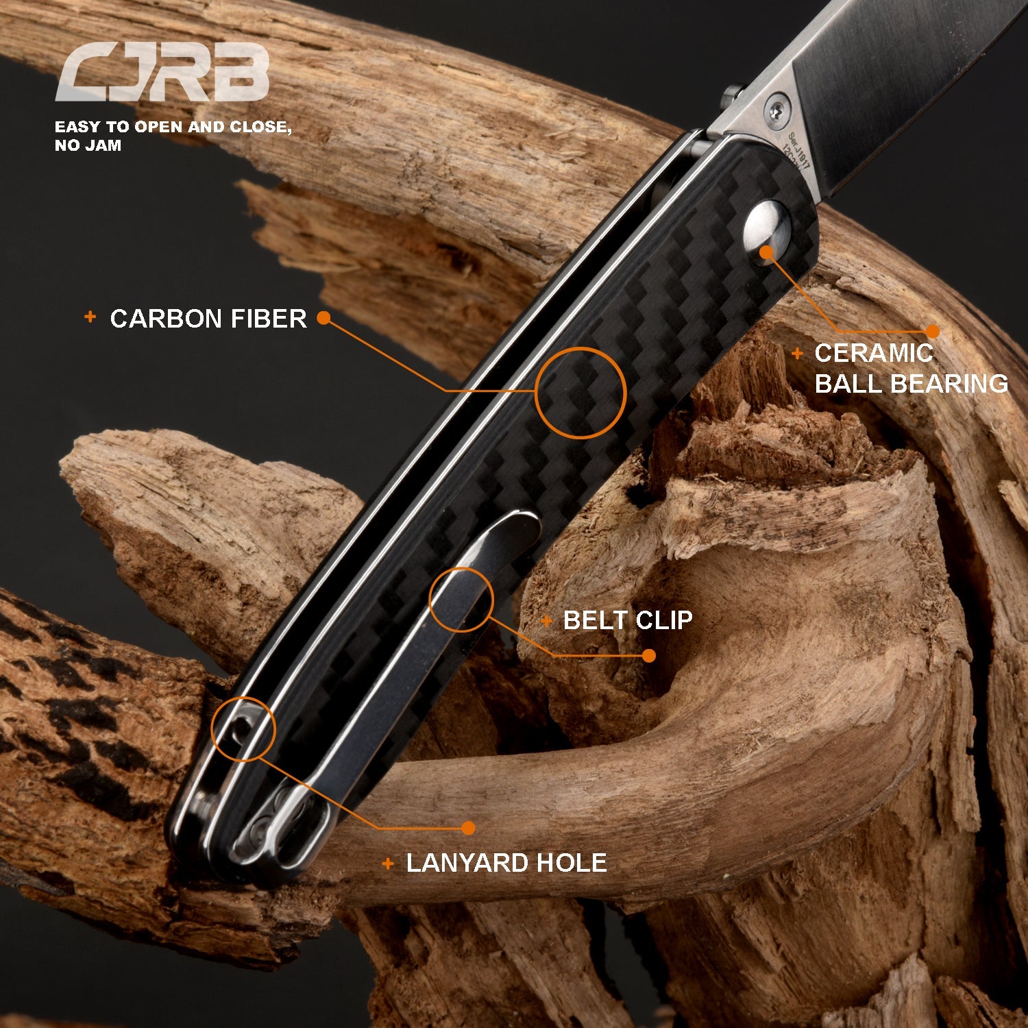 CJRB Ria J1917 12c27 Blade Carbon Fiber Handle Folding Knives