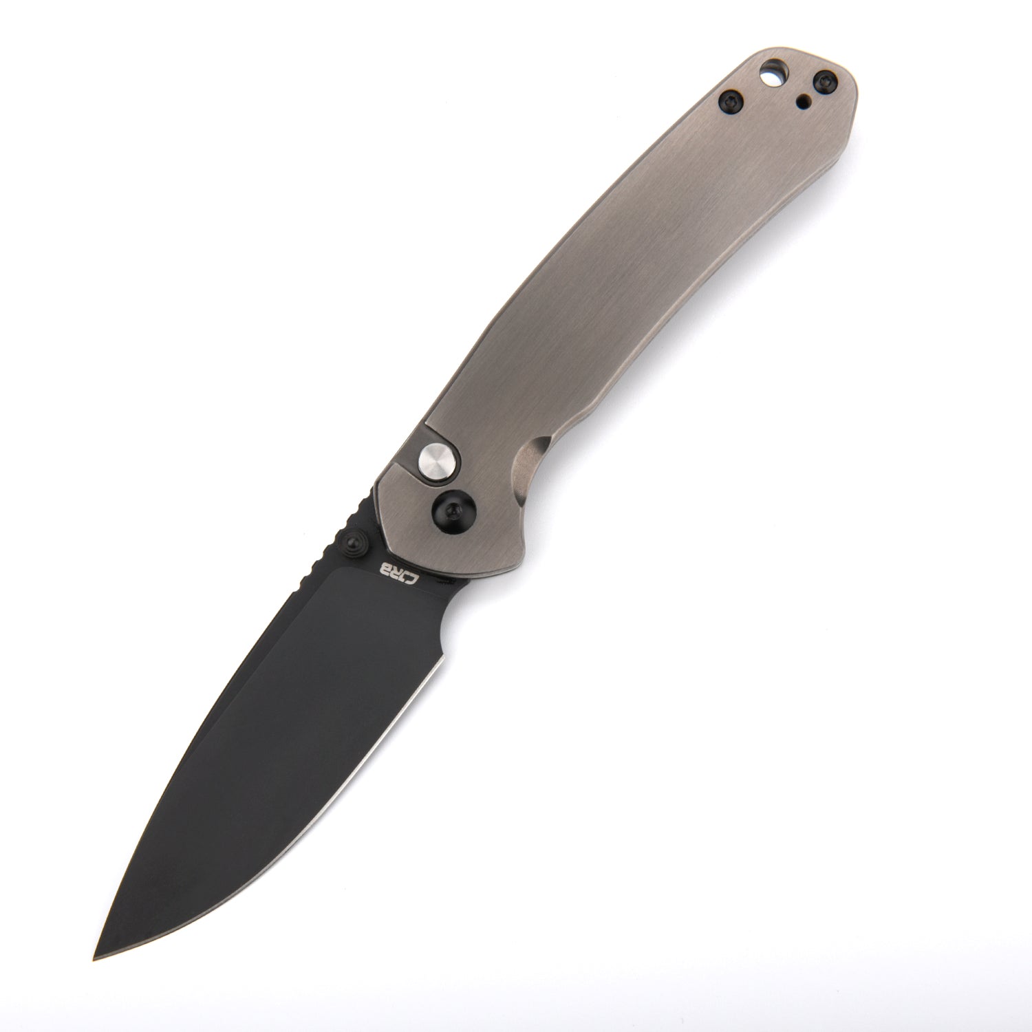 CJRB Pyrite J1925 AR-RPM9 Steel Blade Steel Handle Folding Knives Smoky Gray