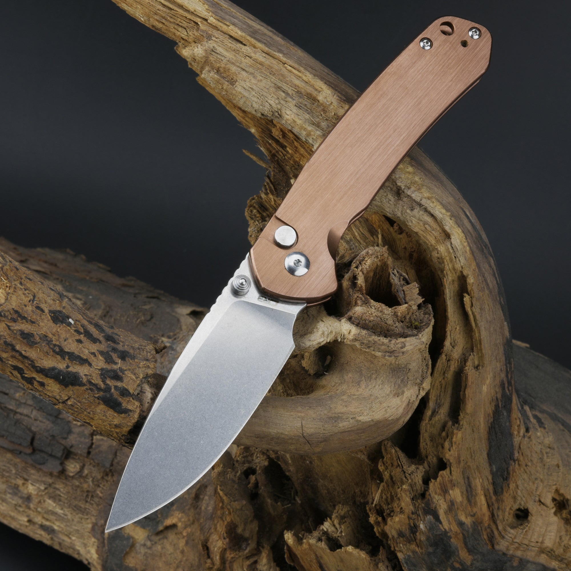 CJRB Pyrite J1925 AR-RPM9 Steel Blade Steel Handle Folding Knives Copper Colored