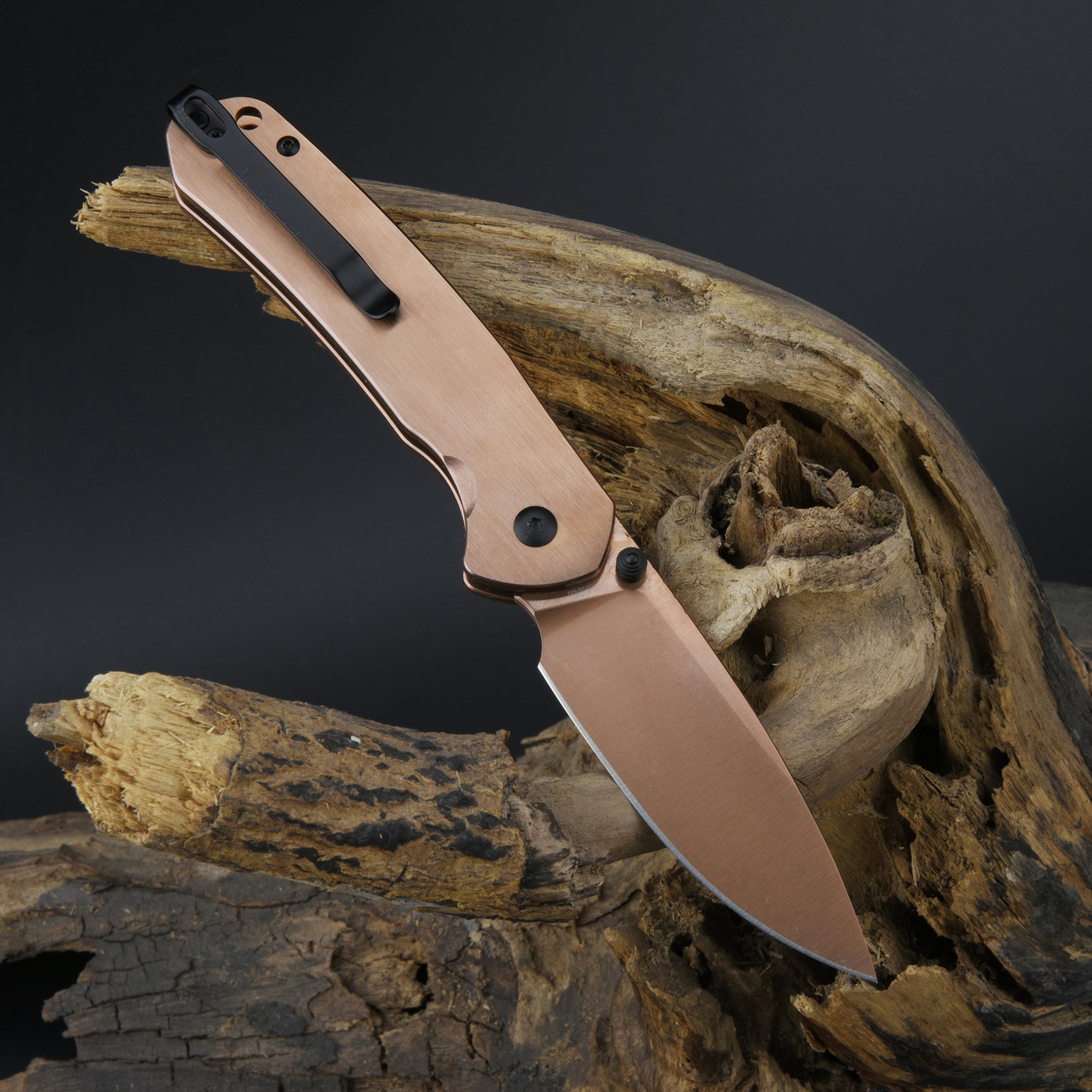 CJRB Pyrite J1925 AR-RPM9 Steel Blade Steel Handle Folding Knives Copper Colored