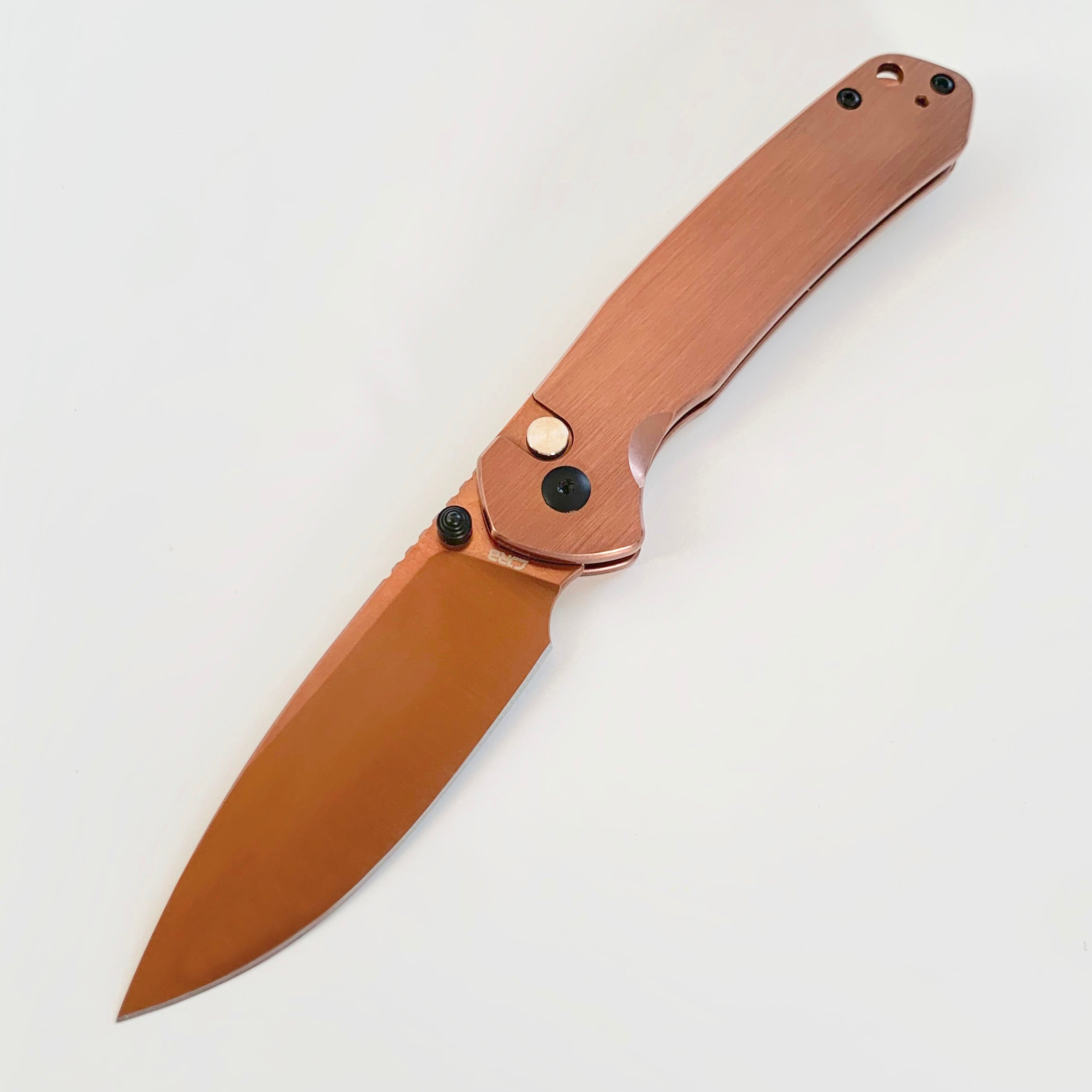 CJRB Pyrite J1925 AR-RPM9 Steel Blade Steel Handle Folding Knives Copper Colored