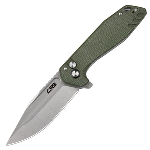 CJRB Riff J1928 AR-RPM9 Steel Blade Micarta Handle Folding Knives - Stone Wash / Green Micarta (J1928-MGN)